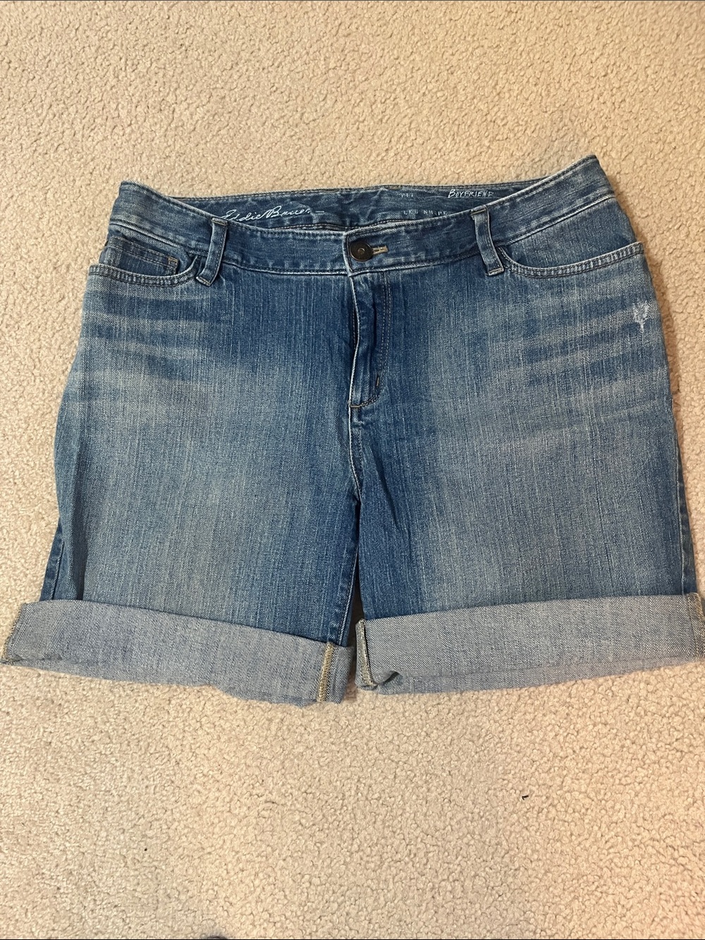 Eddie Bauer Light Blue Roll-Cuff Denim Shorts